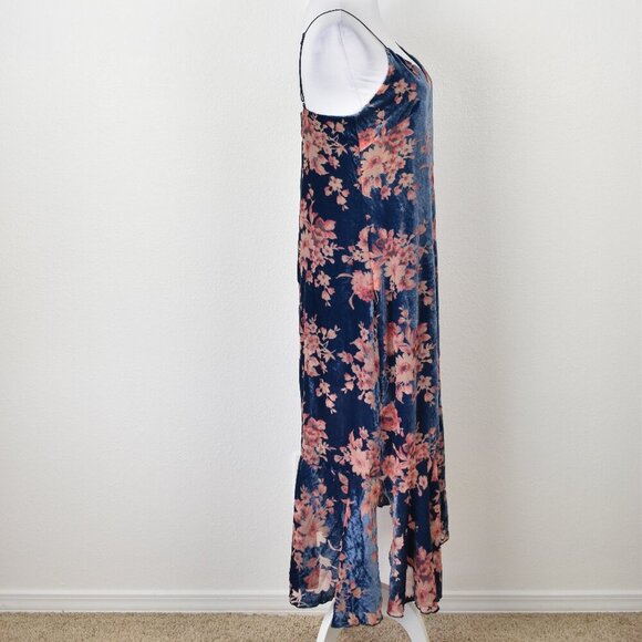 Line & Dot Floral Velvet Burnout Midi Dress NEW - S - Picture 7 of 9